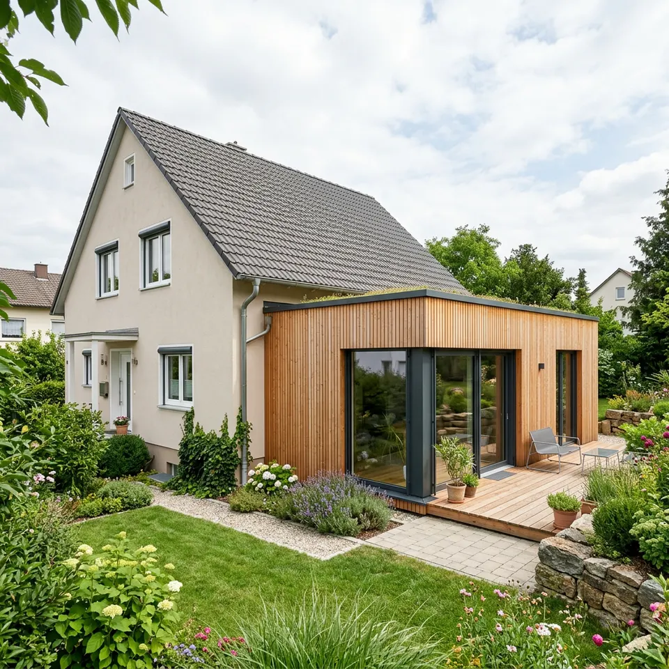 Aufstockung eines Bestandshauses mit vorgefertigtem Holzgeschoss und moderner Fassade – Wohnraum im Bestand erweitern 2026
