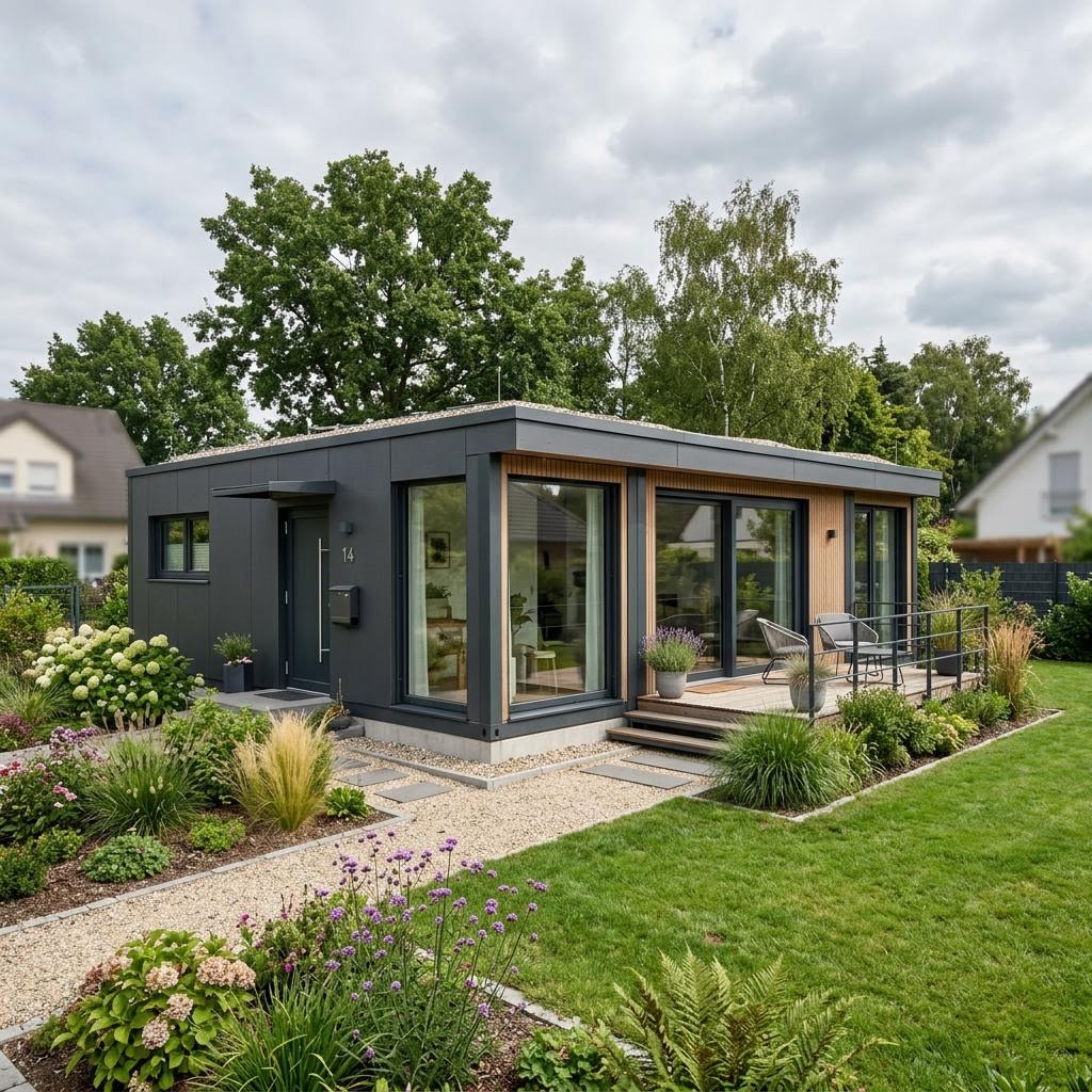 Containerhaus Wohncontainer duo 58 von Containerwerk — gekoppeltes Seecontainer-Modul mit Flachdach und 58 m²