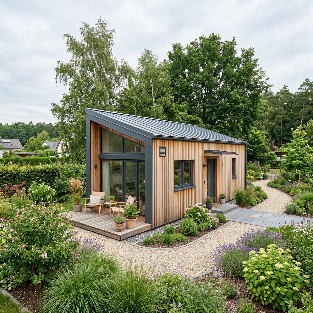 Tiny House Tiny Nordic 31 von Dwellii House — skandinavisches Minihaus mit Pultdach und 31 m²