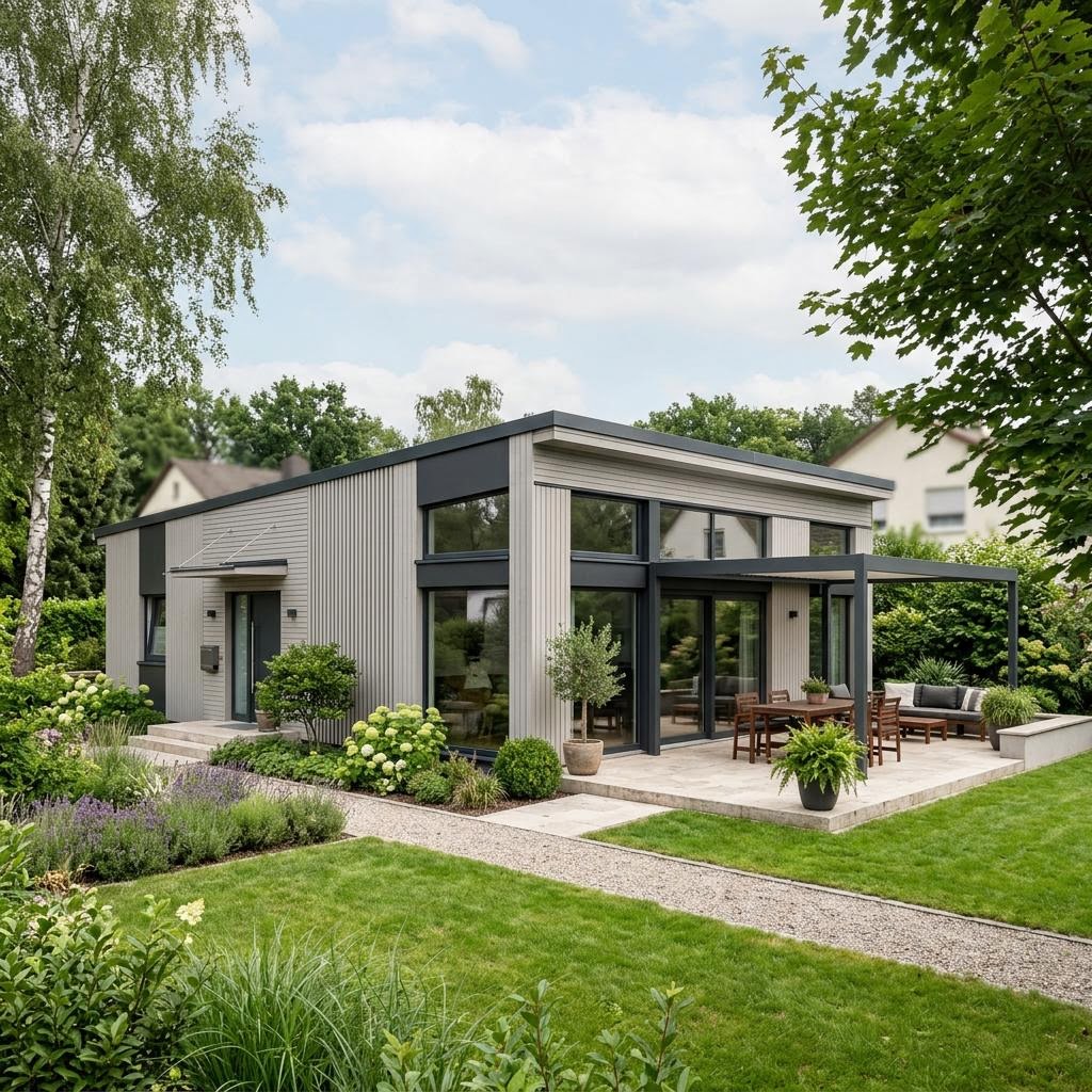 Grundriss Bungalow für Senioren – barrierefreier Neubau Grundriss Bungalow für Senioren: barrierefreier Winkelbungalow als Neubau, Beispielmotiv