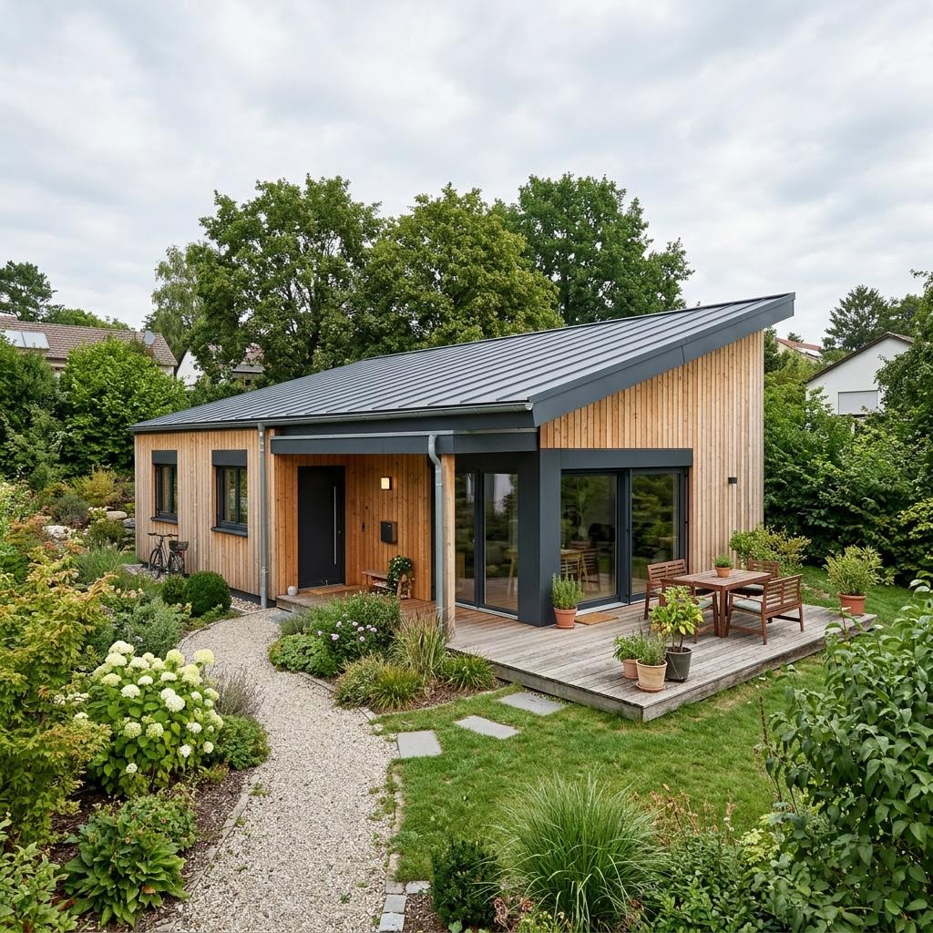 Modulhaus Familienmodul 88 von McCube — Holzriegel-Modulhaus mit Pultdach und 88 m²