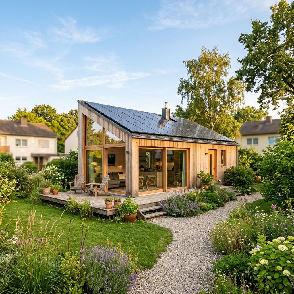 Ökologisches Tiny House Natur 32 von wohnwagon mit Pultdach und Photovoltaik