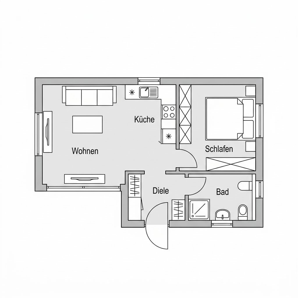 Grundriss Tiny House See 24 – 24 m² Tiny House mit 1 Zimmern